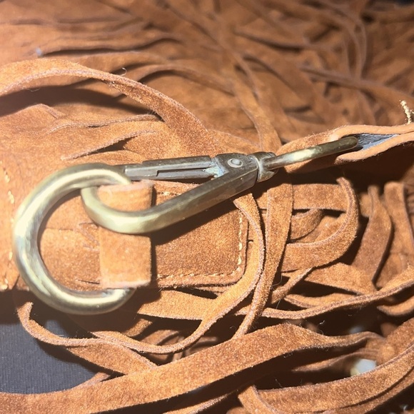 SADIE CROSSBODY BAG BY JEN & CO- BROWN FRINGE - Picture 6 of 6